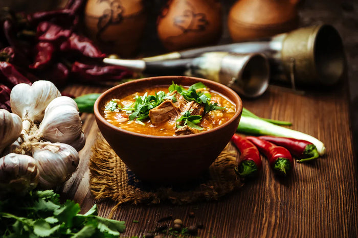 Kharcho: Georgian beef stew with walnuts